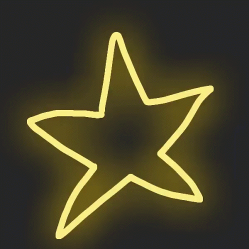 GIF of a star being drawn in neon lights on a background